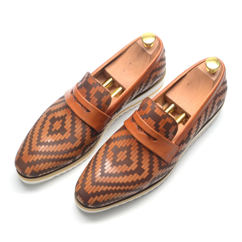 Fashion Woven Penny Loafers Shoes