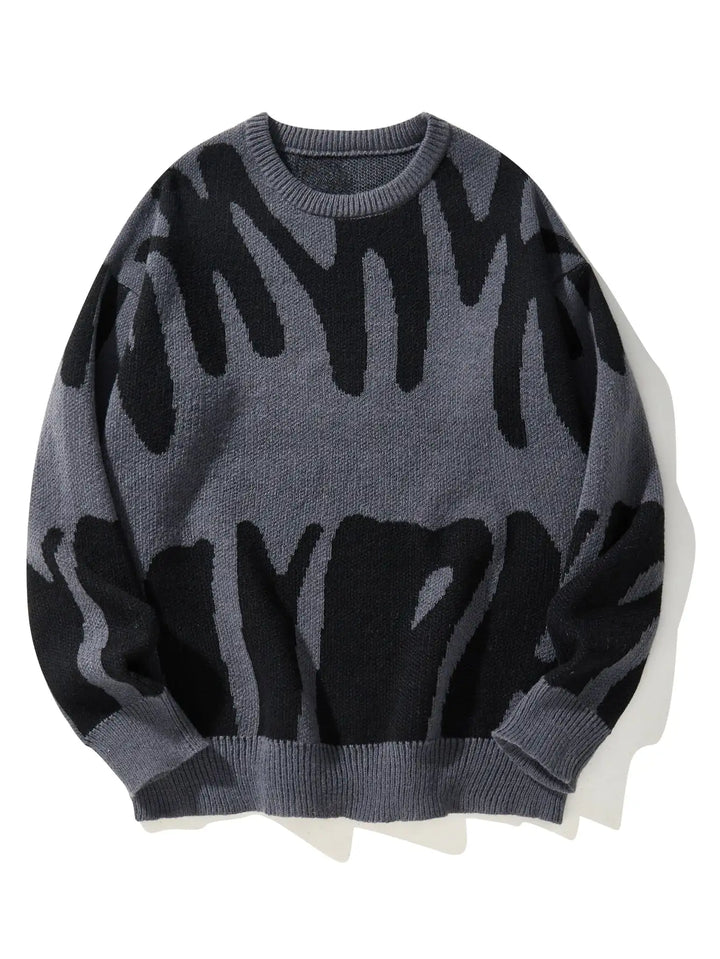 Round Neck Knitted Pullover Sweater