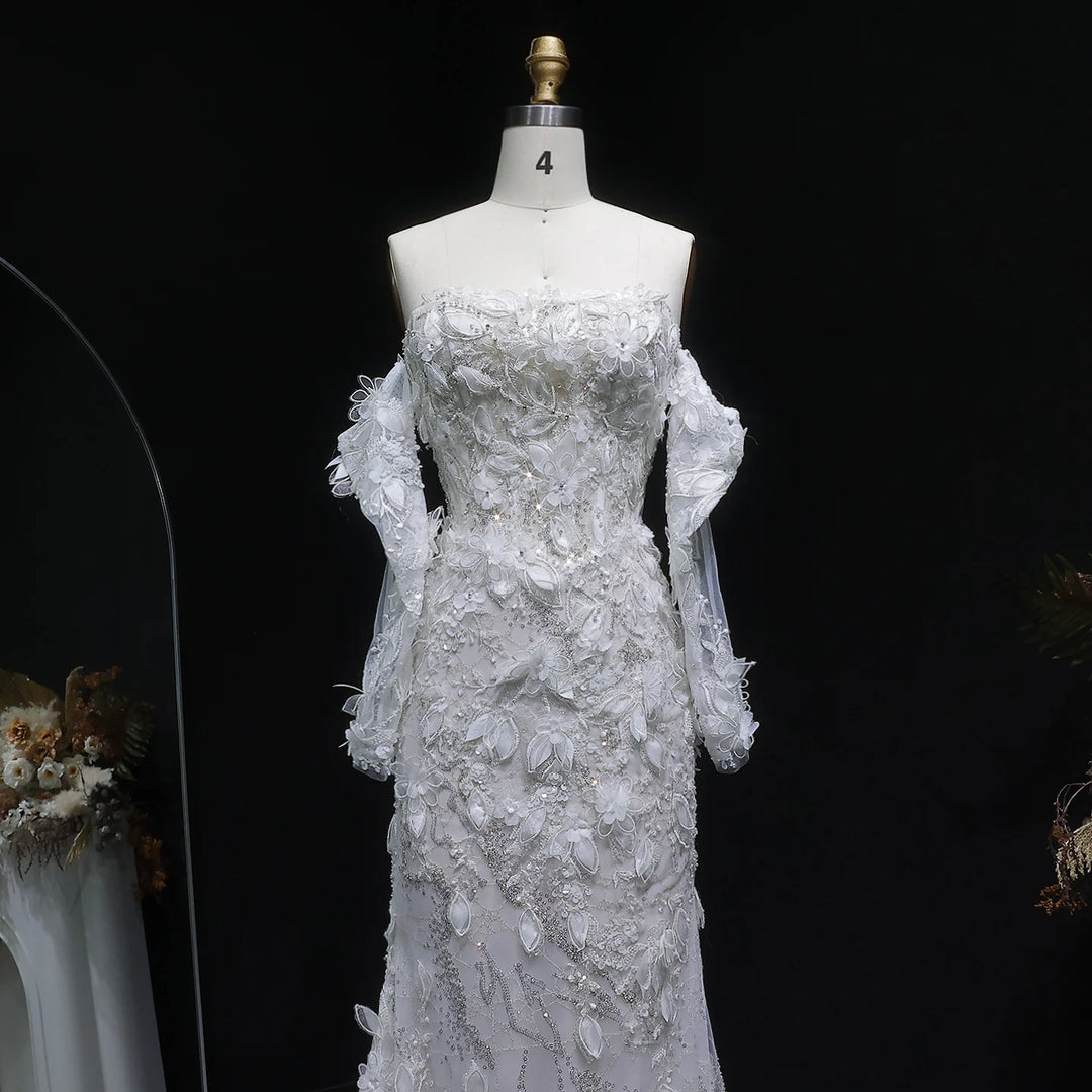 Modern Appliques Tulle Bridal Couture