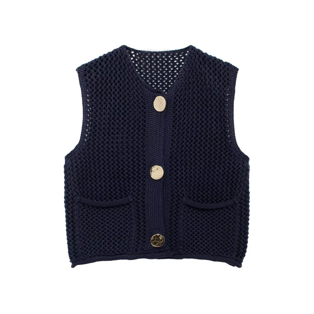 Trendy Knitted Vest Sweater