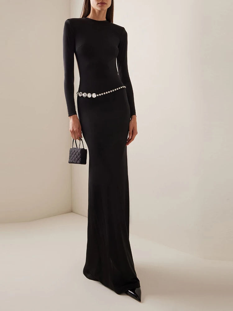Allure in Black Crystal Formal Dress