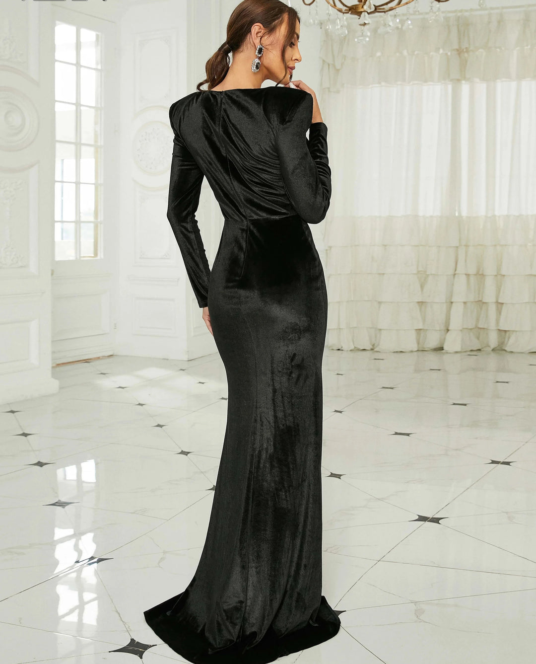 Cowl Slip Elegance Velvet Gown
