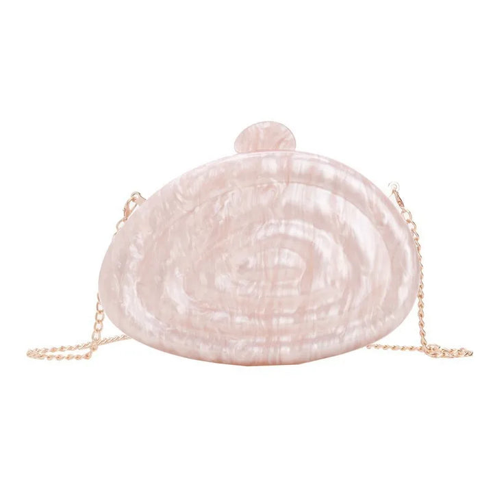 Stunning Shell Pressed Acrylic Clutch Bag