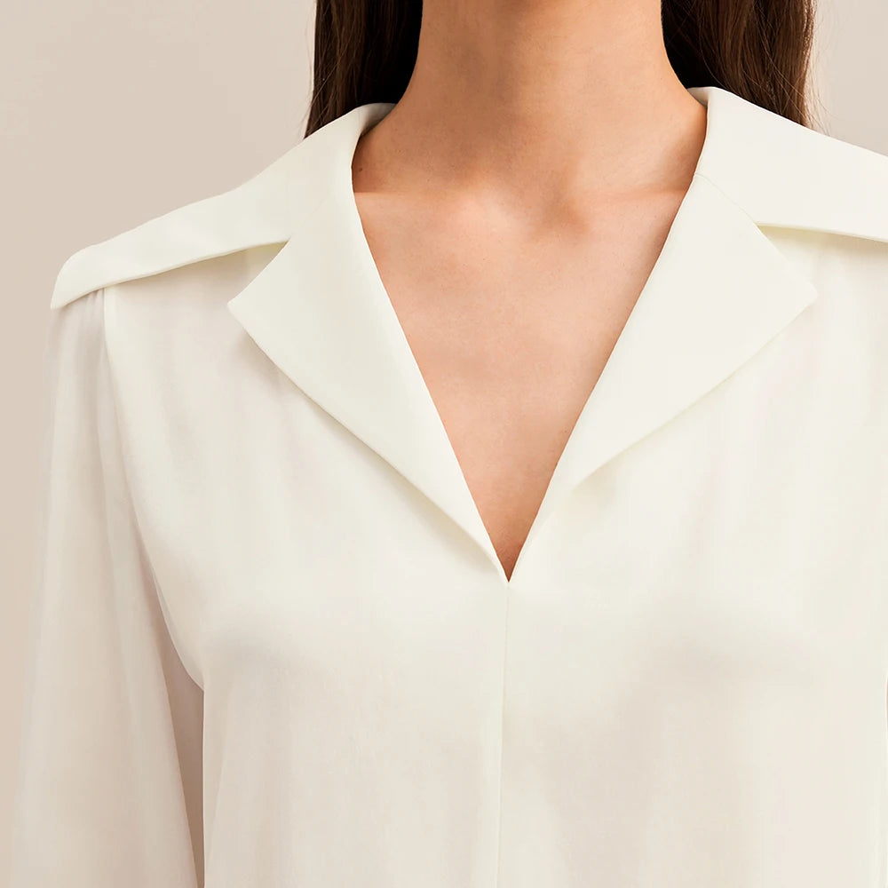 Luxury Deep V Neck Silk Top