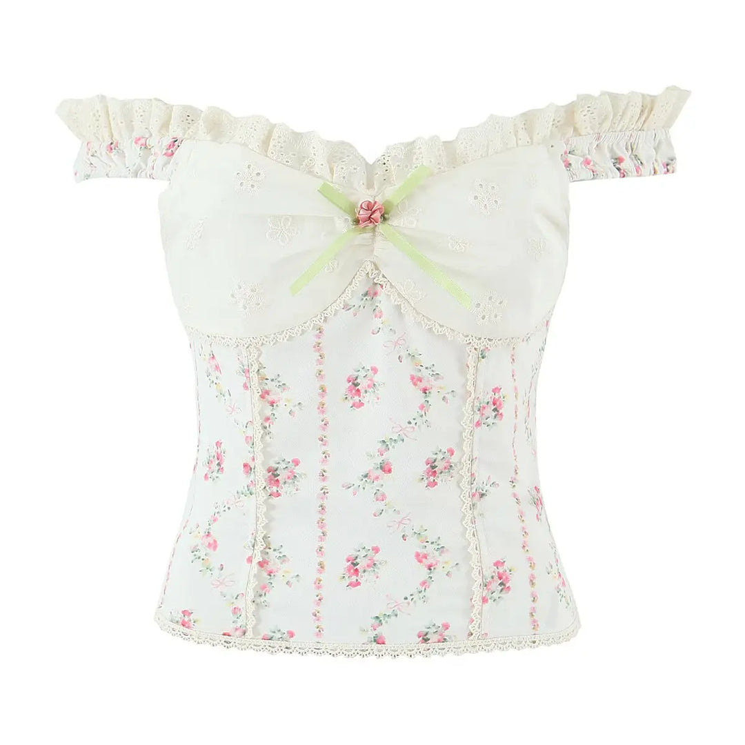 Sweet Floral Embroidery Tank Top