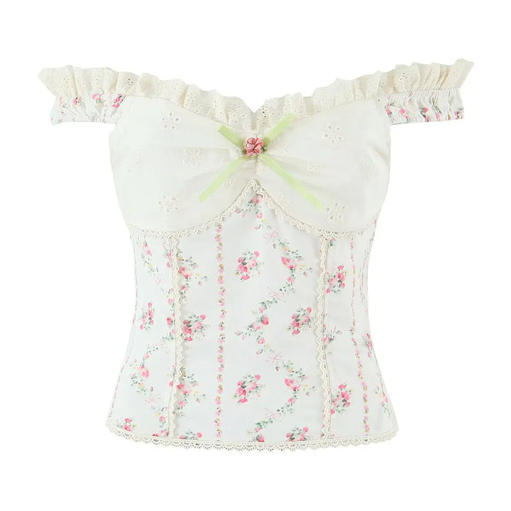 Sweet Floral Embroidery Tank Top