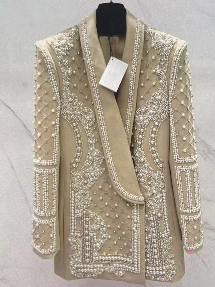 Gorgeous Heavy Crystal Beading Women's Short Coat