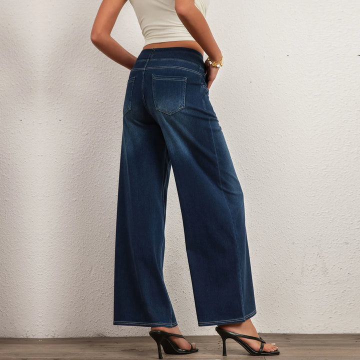 Stretchy Knit Loose Fit Jeans Pants