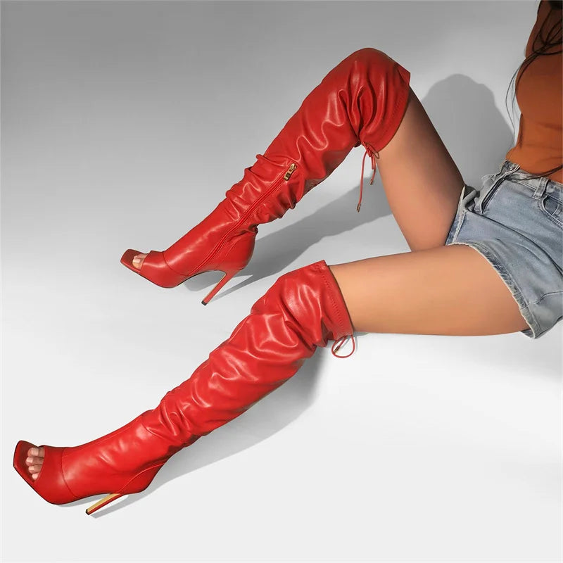 Bold Over-the-Knee Zipper Boots
