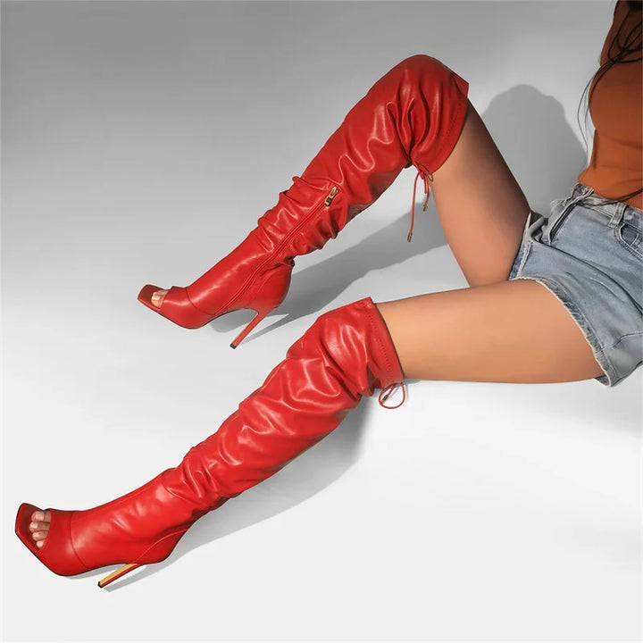 Bold Over-the-Knee Zipper Boots