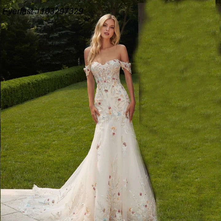 Graceful Off The Shoulder Wedding Dress
