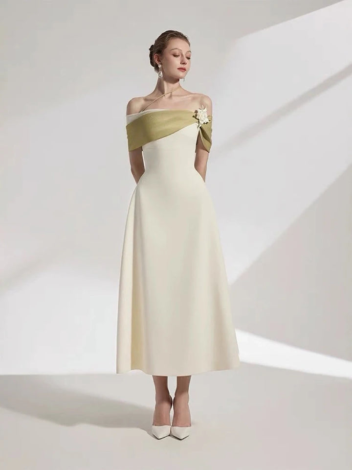 Stylish Floral Spliced Temperament Dress