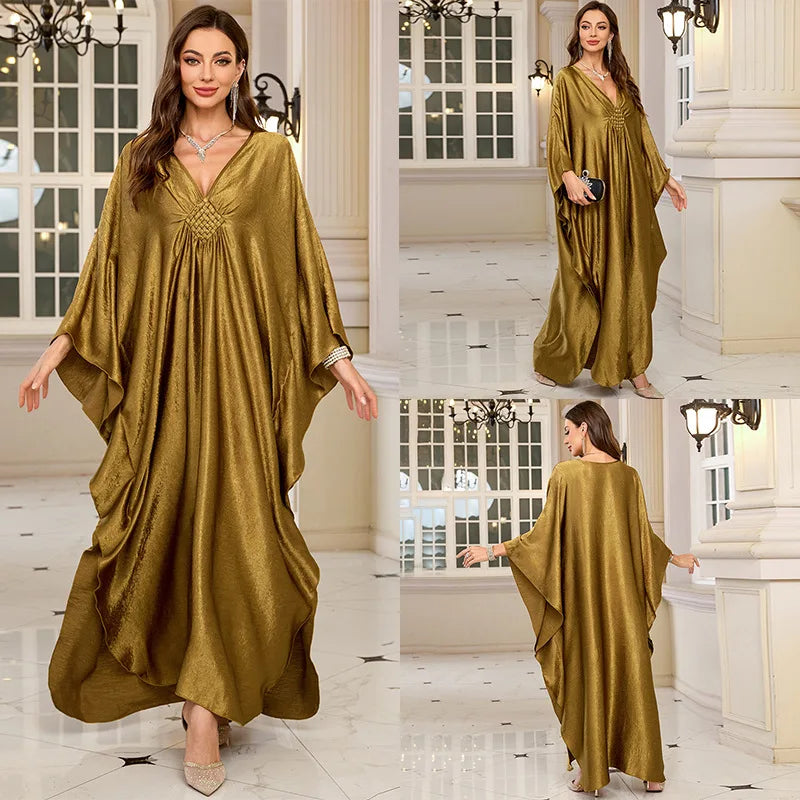 Sparkling Glitter Batwing Sleeve Kaftan