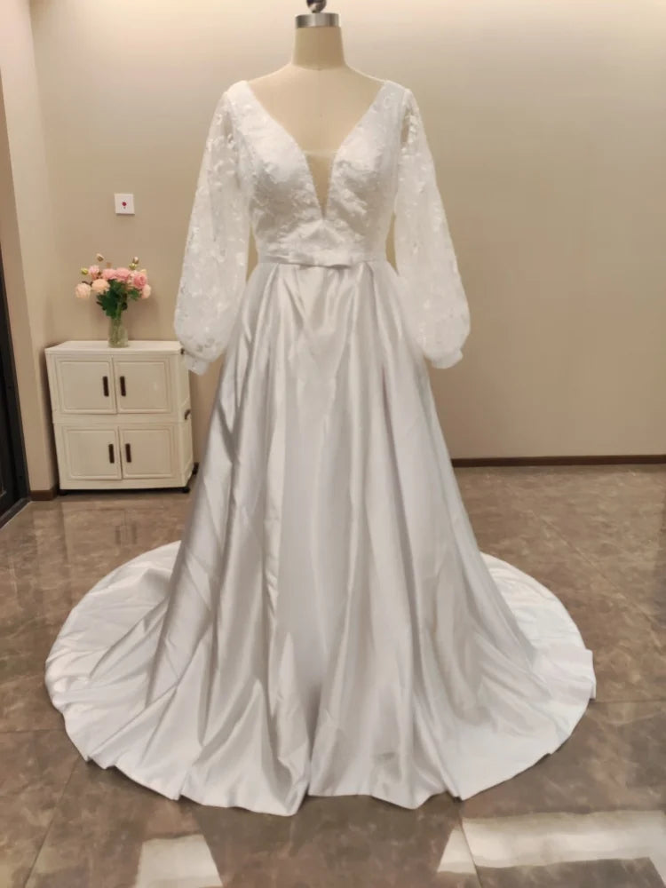 Exquisite Plus Size Women Wedding Puff Gown