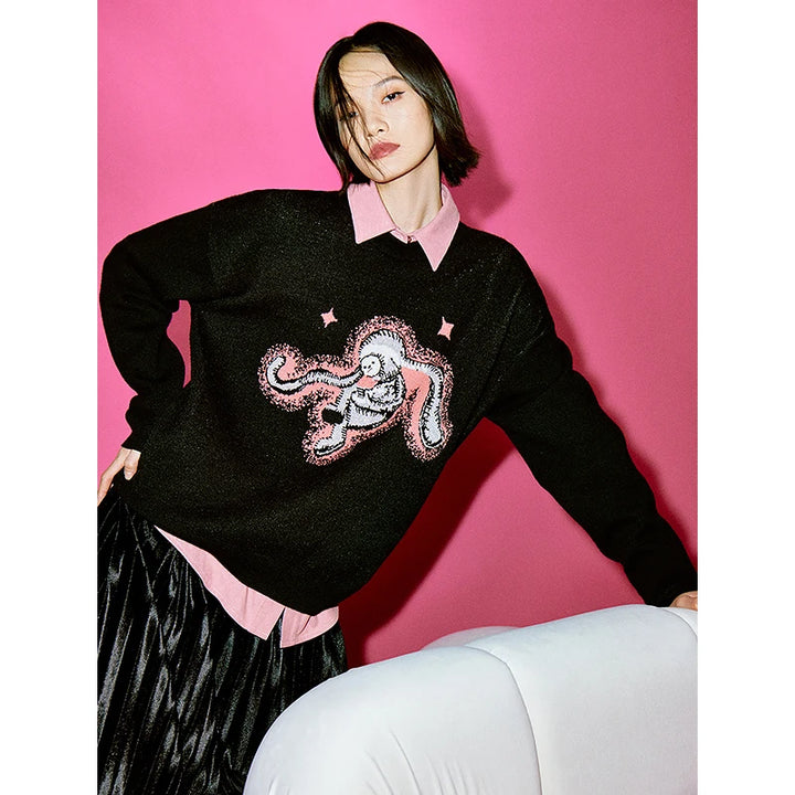 Artistic Cartoon Jacquard Sweater