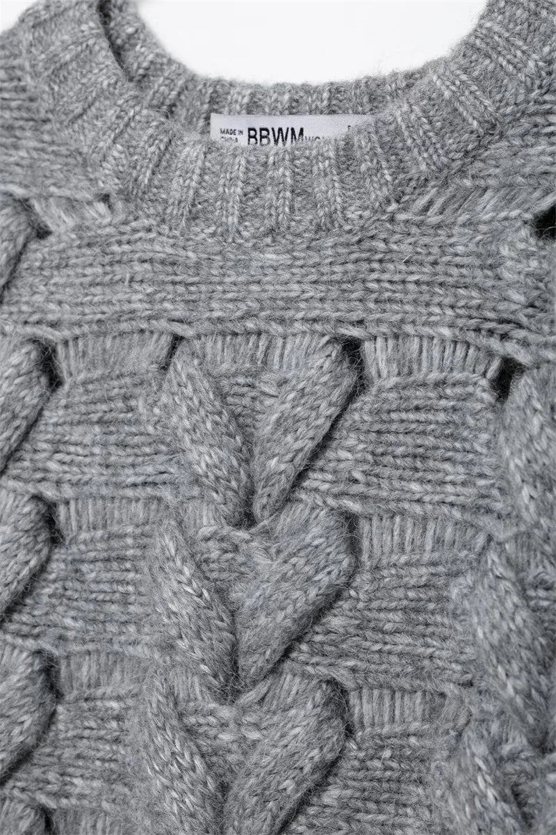 Casual Twisted String Knit Sweater
