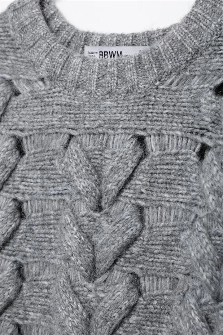 Casual Twisted String Knit Sweater
