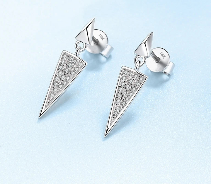 Regal Triangle Shaped Moissanite Earrings