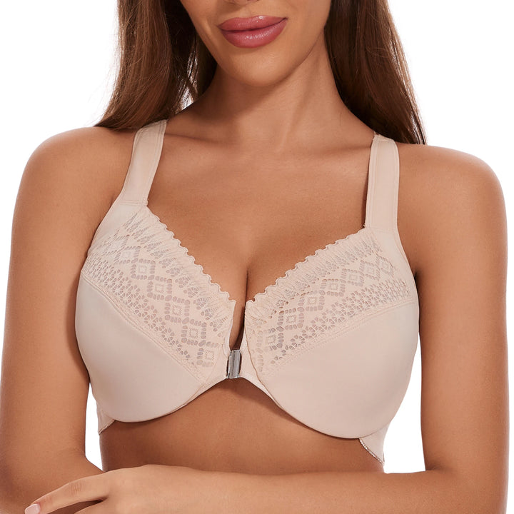 Comfortable Front Closure Plus Size Bra