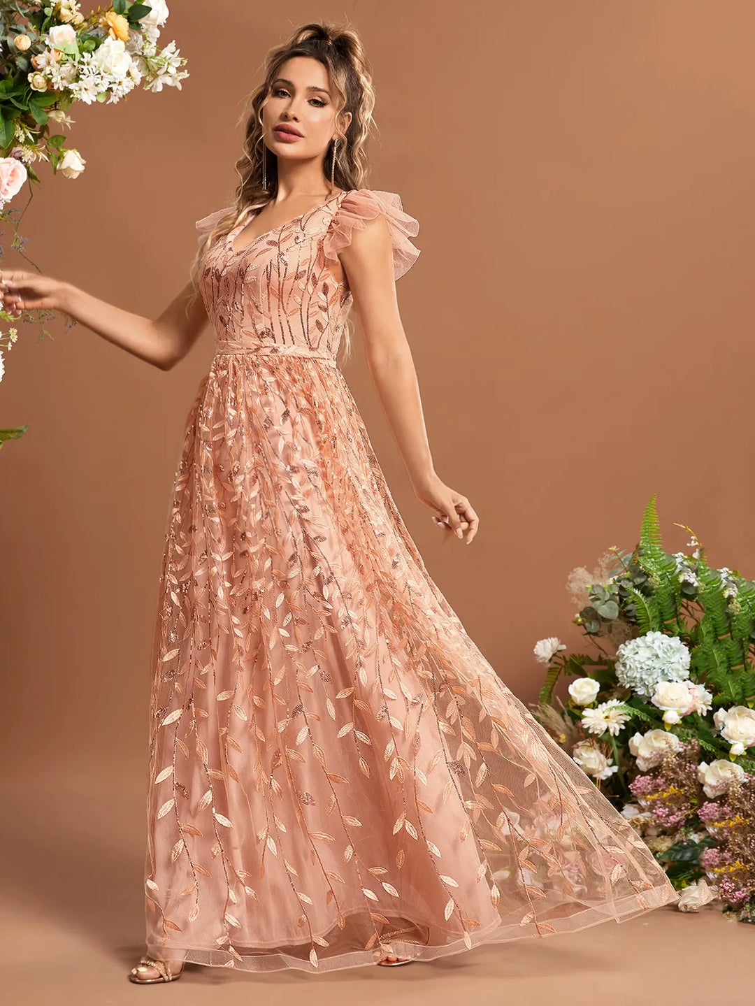 Charming Mesh Lace Casual Party Gown