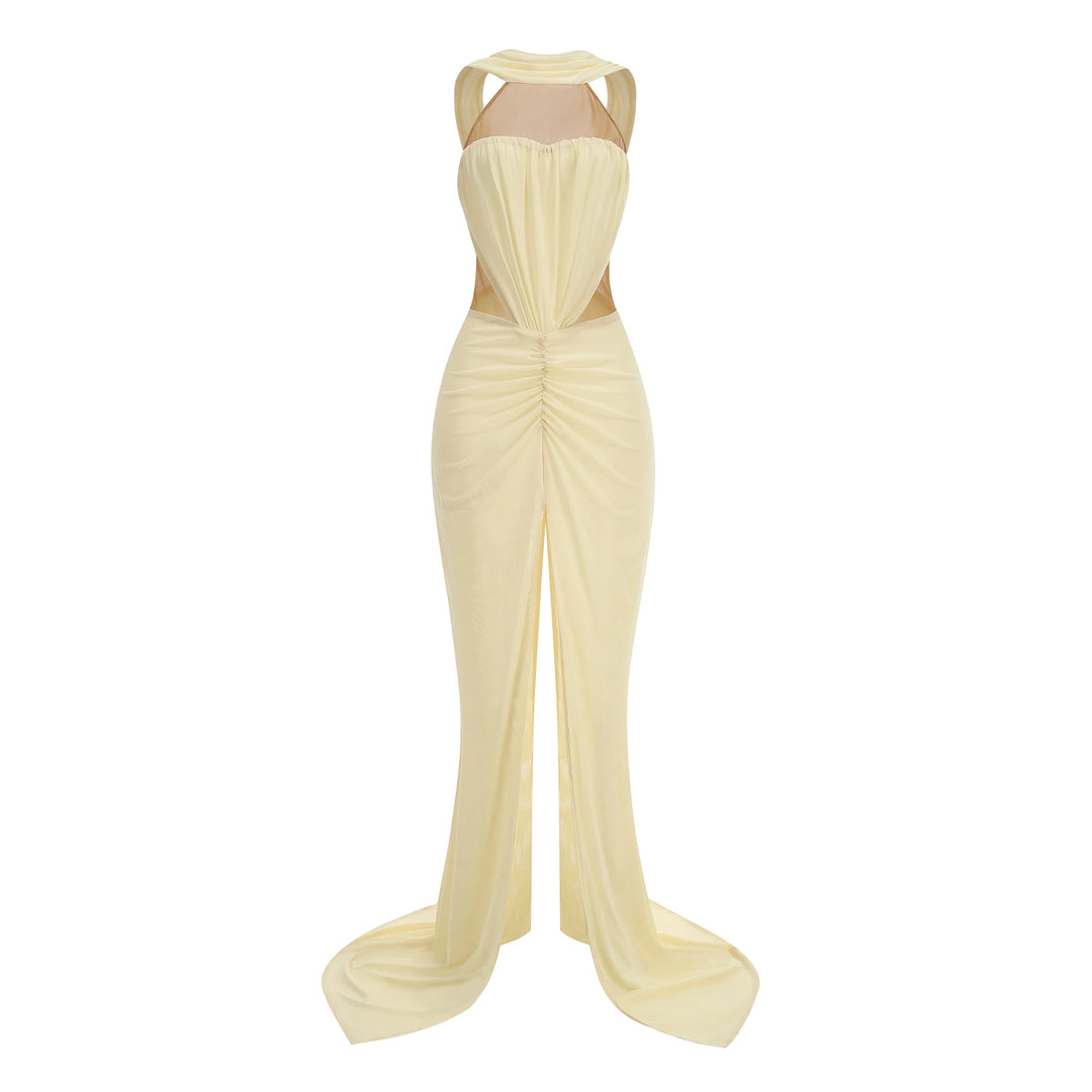 High-End Waist-see Through Evening Gown