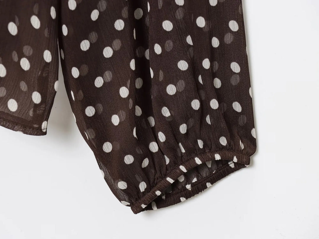 Stunning Polka Dots Chiffon Blouse