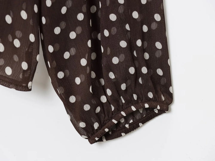 Stunning Polka Dots Chiffon Blouse