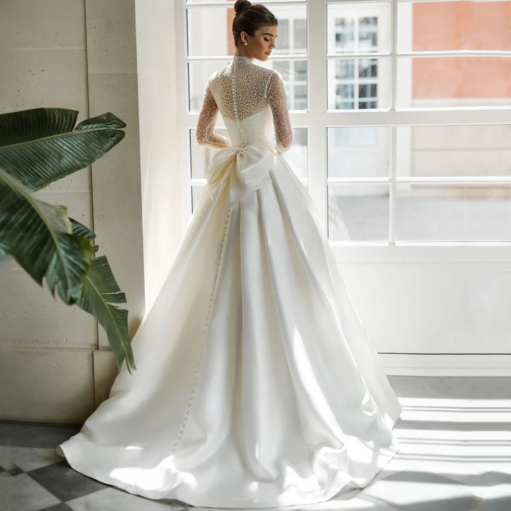 Exquisite High Neck Wedding Dress