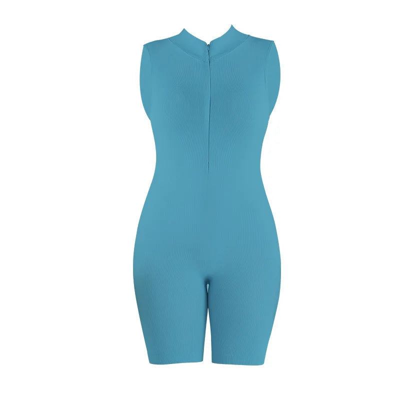 Seamless Stand Collar Fitness Suit