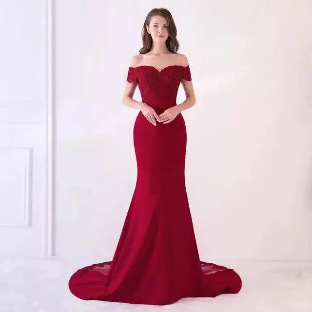 Stunning Twill Sateen Evening Dress