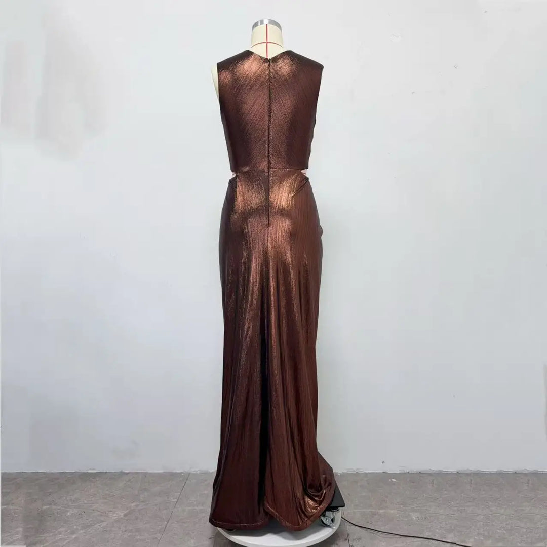 High-End Waist-Cinching Evening Gown