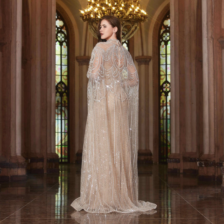 Luxurious Cape Wedding Party Dress