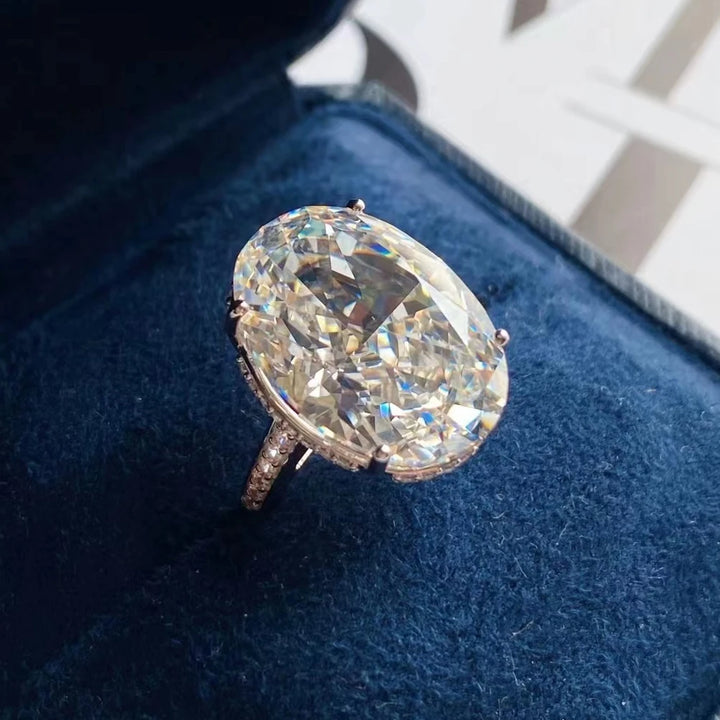 Fancy White Sapphire Oval Ring