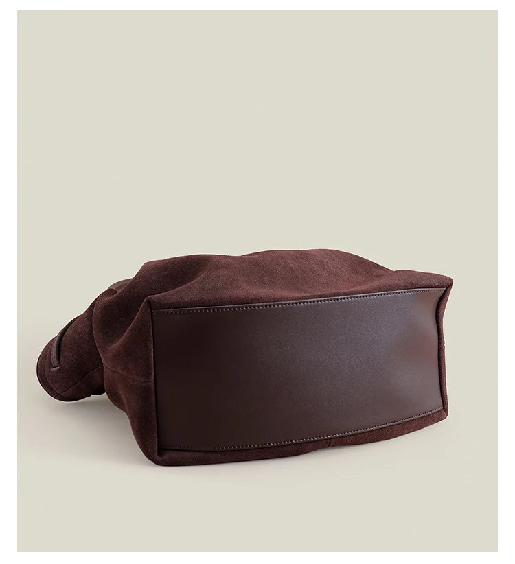 Slouchy Style Suede Leather Handbag
