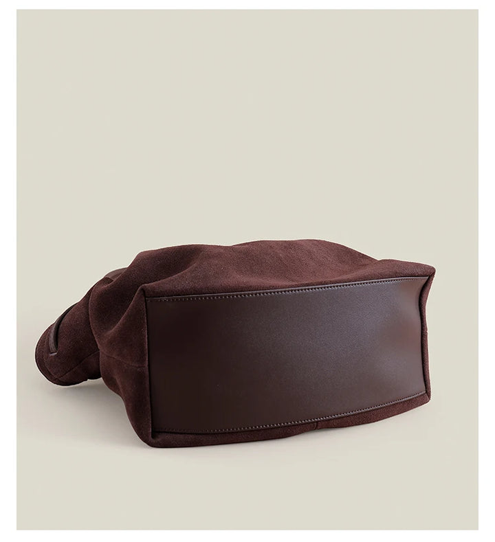 Slouchy Style Suede Leather Handbag