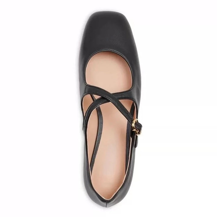 Cross Buckle Ballet Shoes