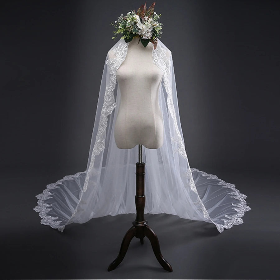 Elegant Cathedral Lace Bridal Veil
