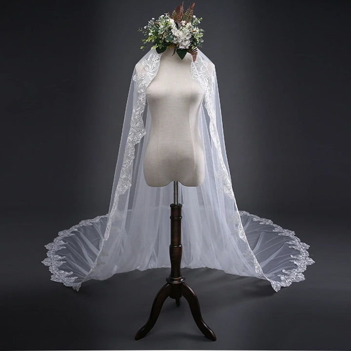 Elegant Cathedral Lace Bridal Veil
