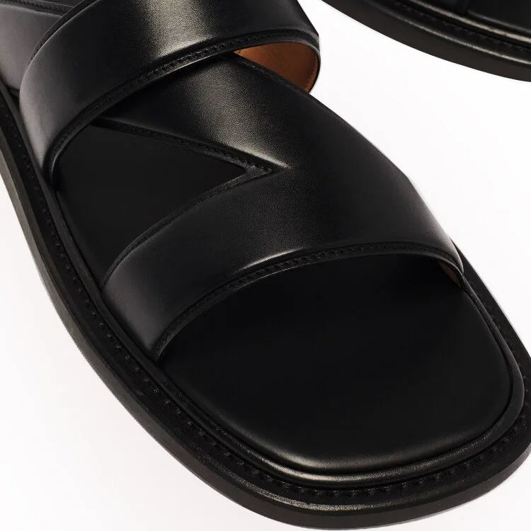 Comfortable Flat Leather Slippers