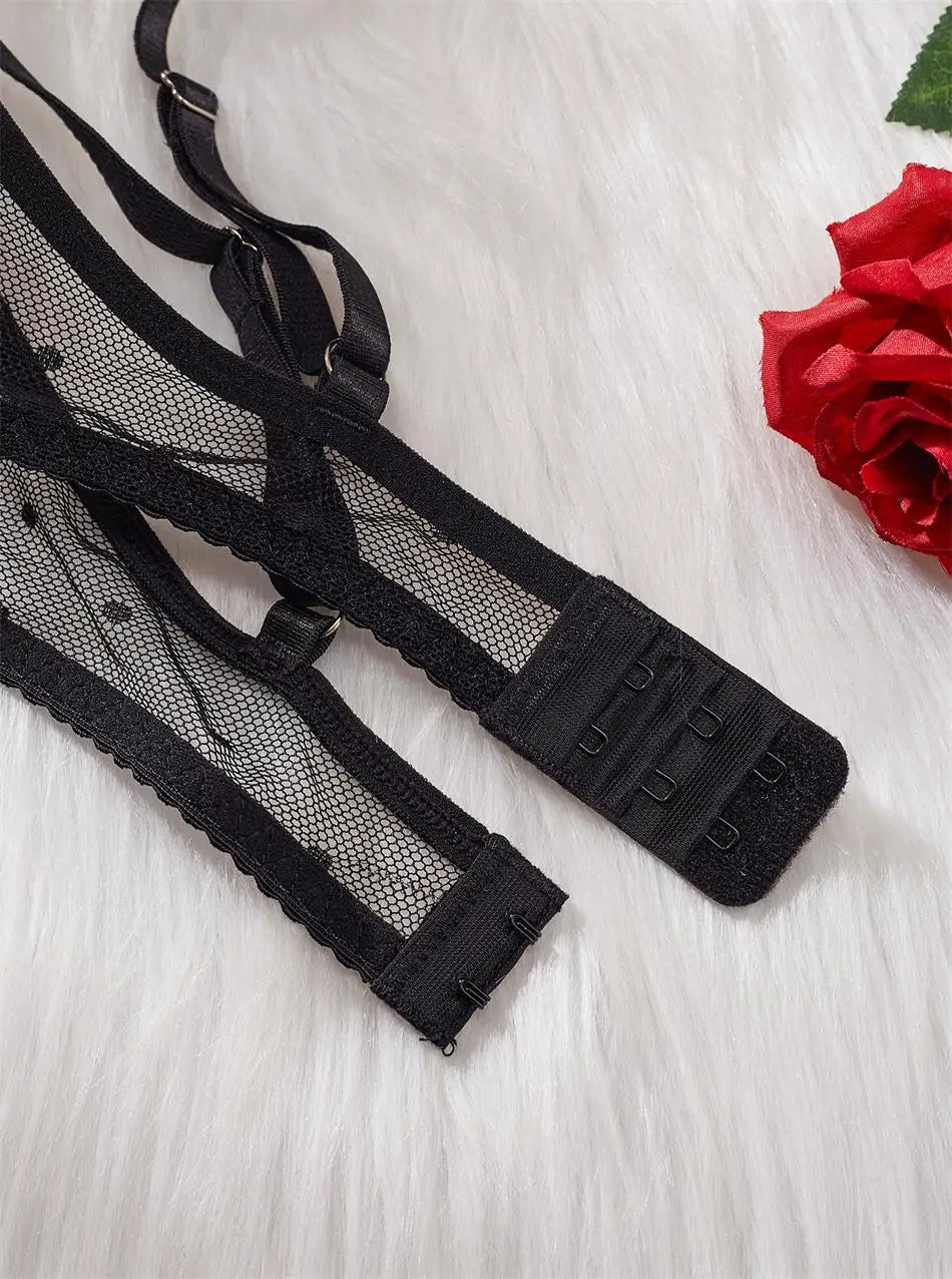 Splicing Transparent Lingerie Set