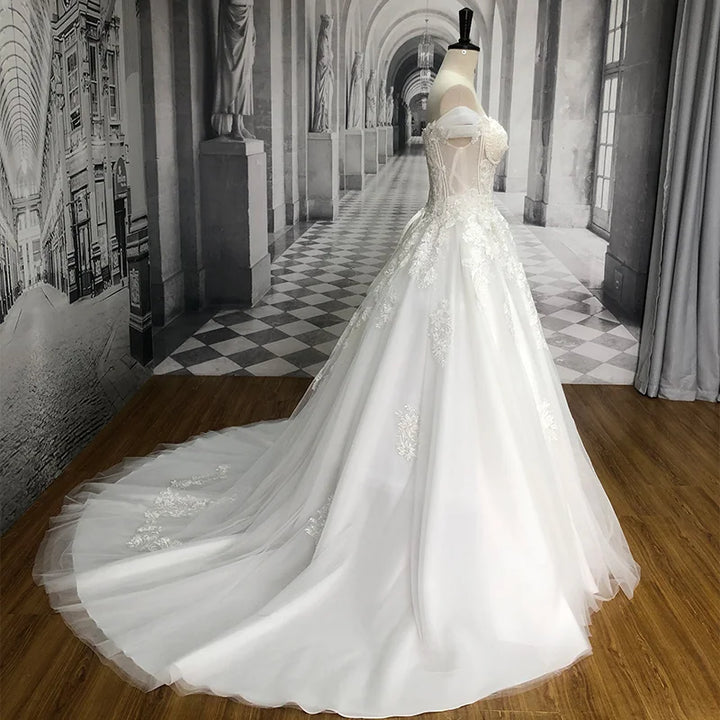 Court Train Beaded Bridal Gown