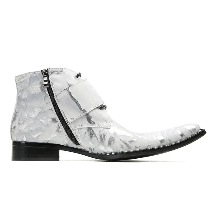 Fashionable Double Buckle Printed Boots
