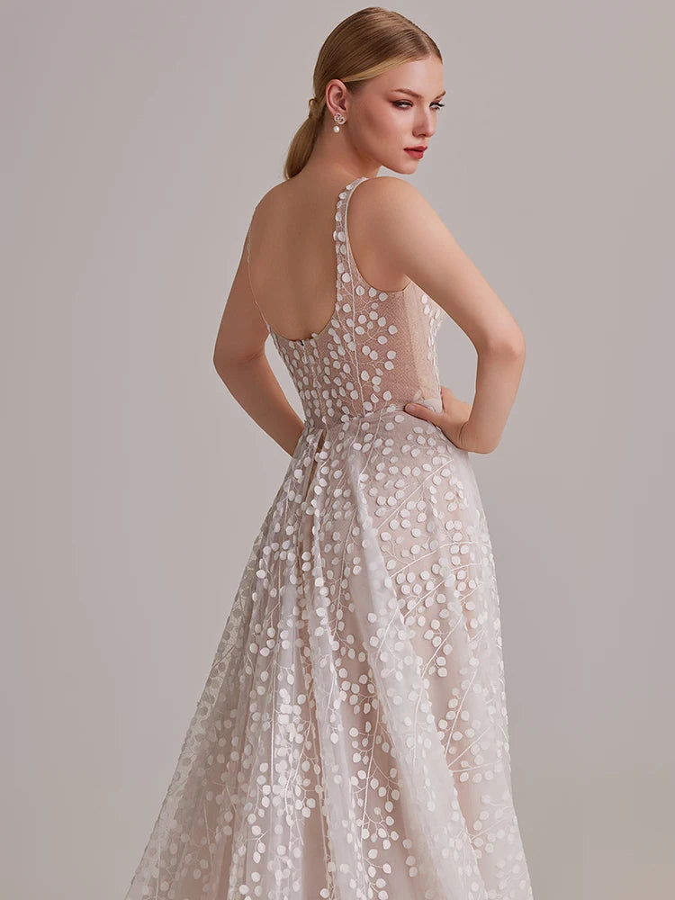 Romantic Mesh Polka Dot Bridal Dress