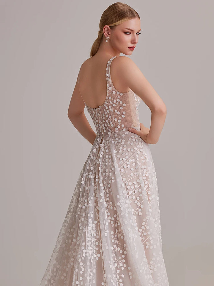 Romantic Mesh Polka Dot Bridal Dress