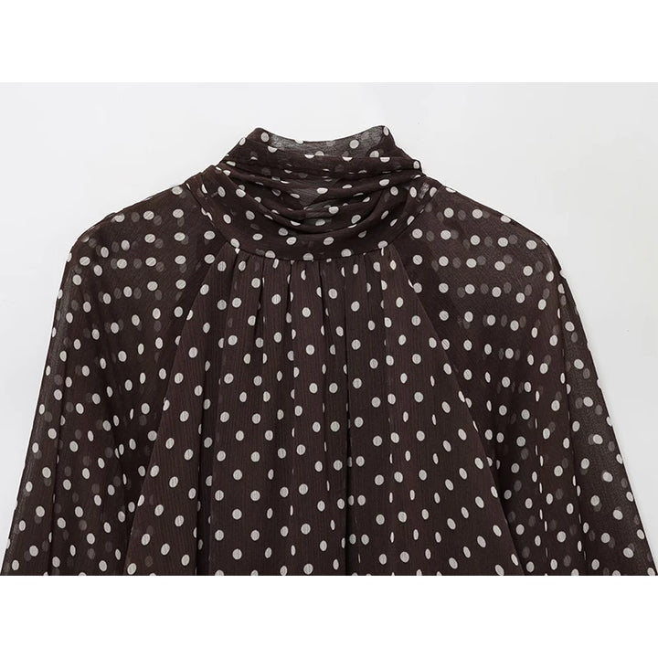 Stunning Polka Dots Chiffon Blouse