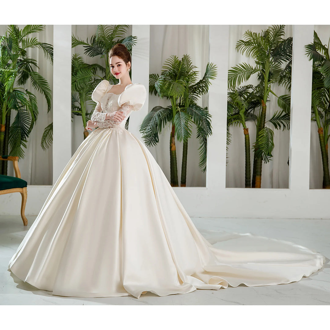 Truly Speechless Puff Sleeve Wedding Dress