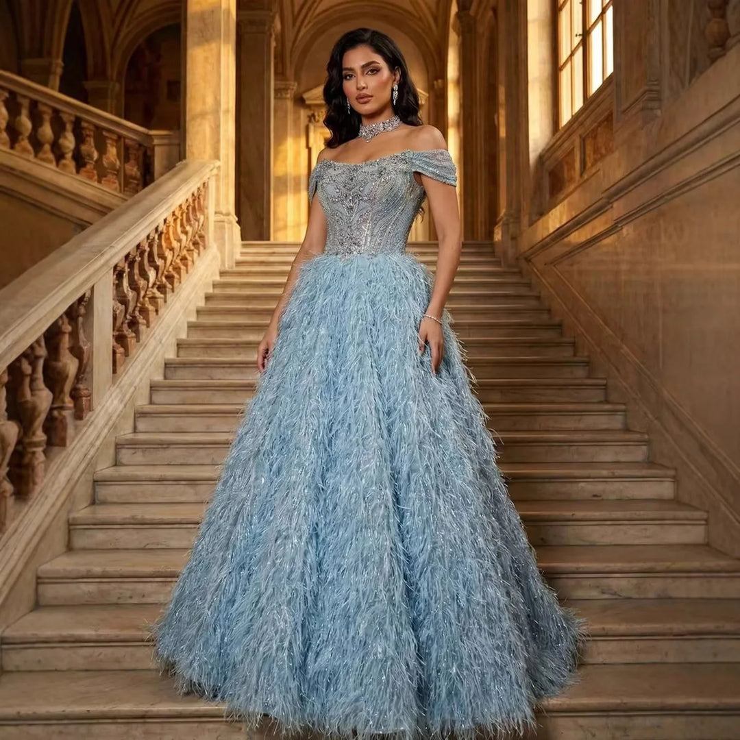 Elegant Beaded Women's A-Line Evening Dress