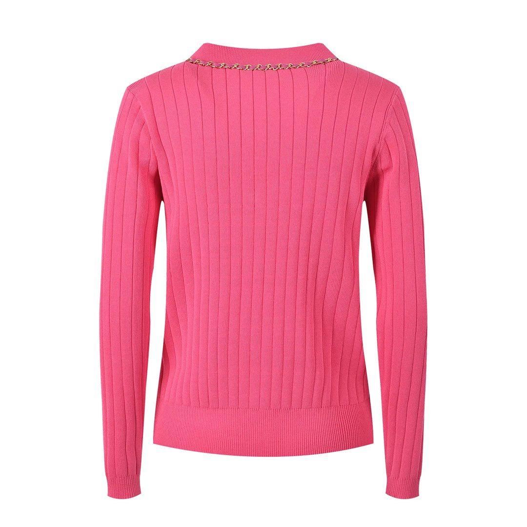 Stylish Chain Buckle Knitted Sweater
