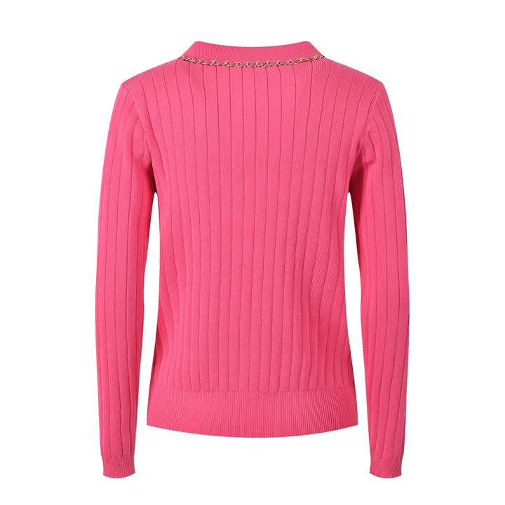 Stylish Chain Buckle Knitted Sweater