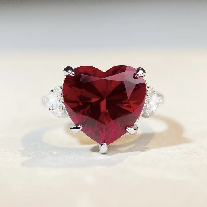 Romantic 2 Karat Pigeon Red Love Ring